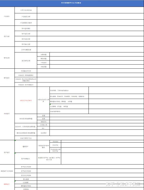 抖音短視頻代運營計劃項目規劃方案表格