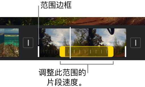 在 iPhone 上的 iMovie 剪輯中調整視頻速度